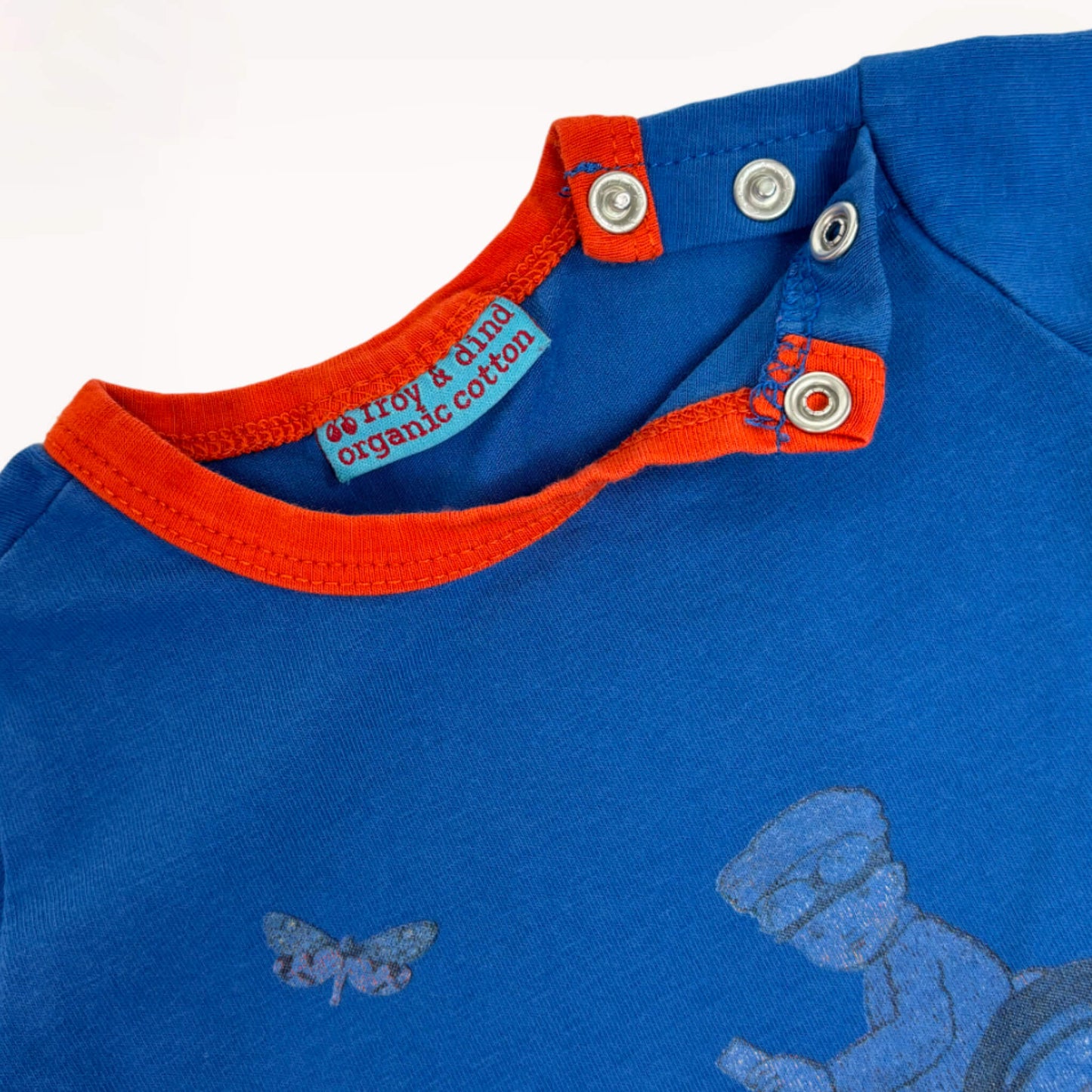 Blauwe T-shirt met tractor print⎪50/56