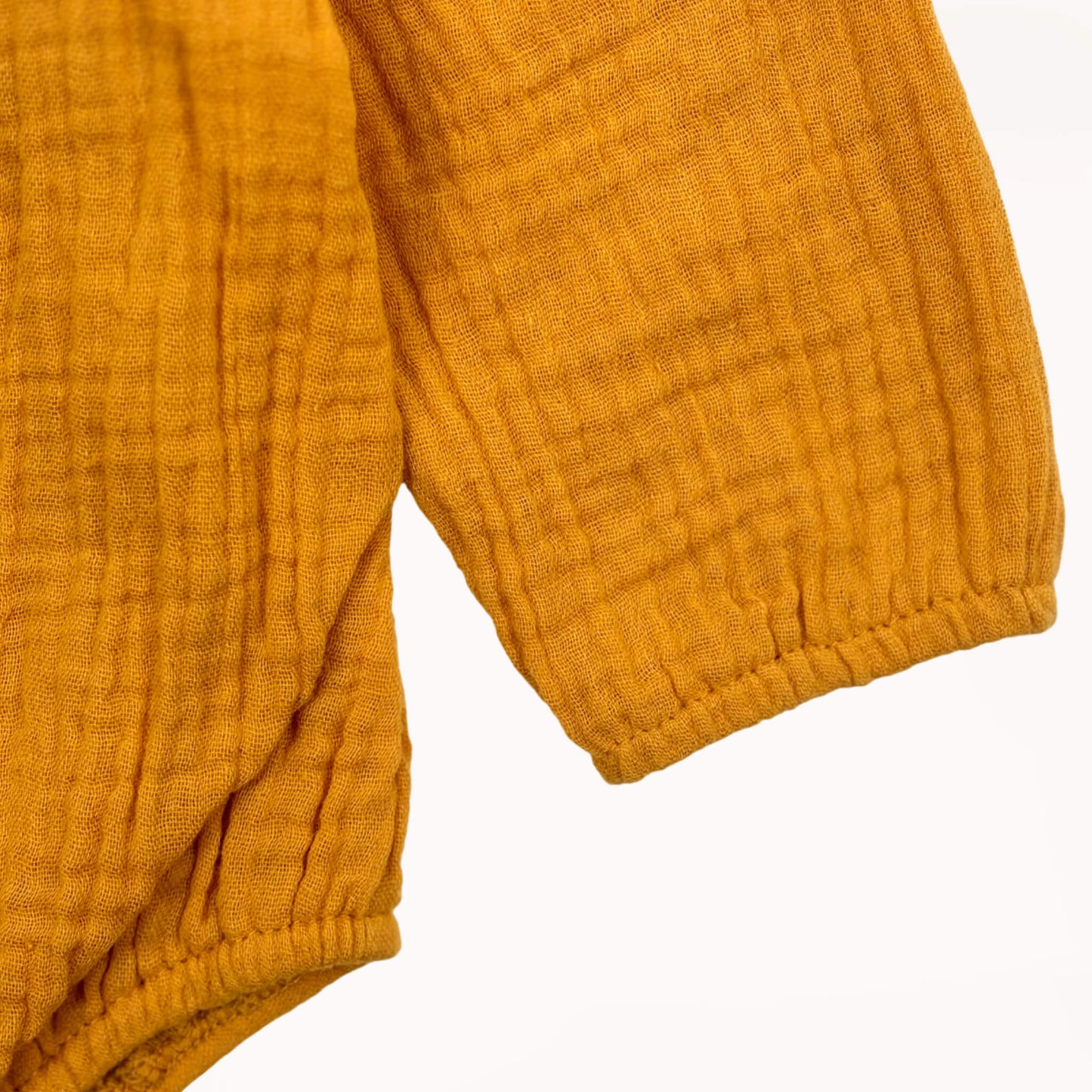 Wafel katoenen overslag romper oker-oranje⎪80