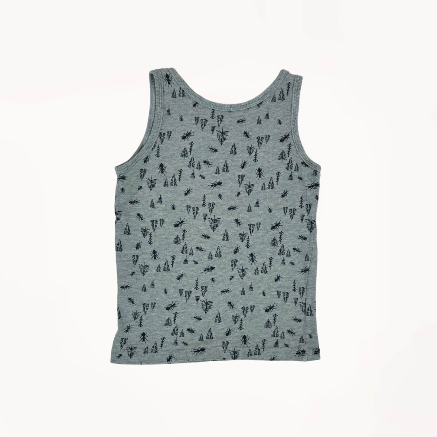 Licht blauwe tanktop mieren & bladeren print⎪98/104