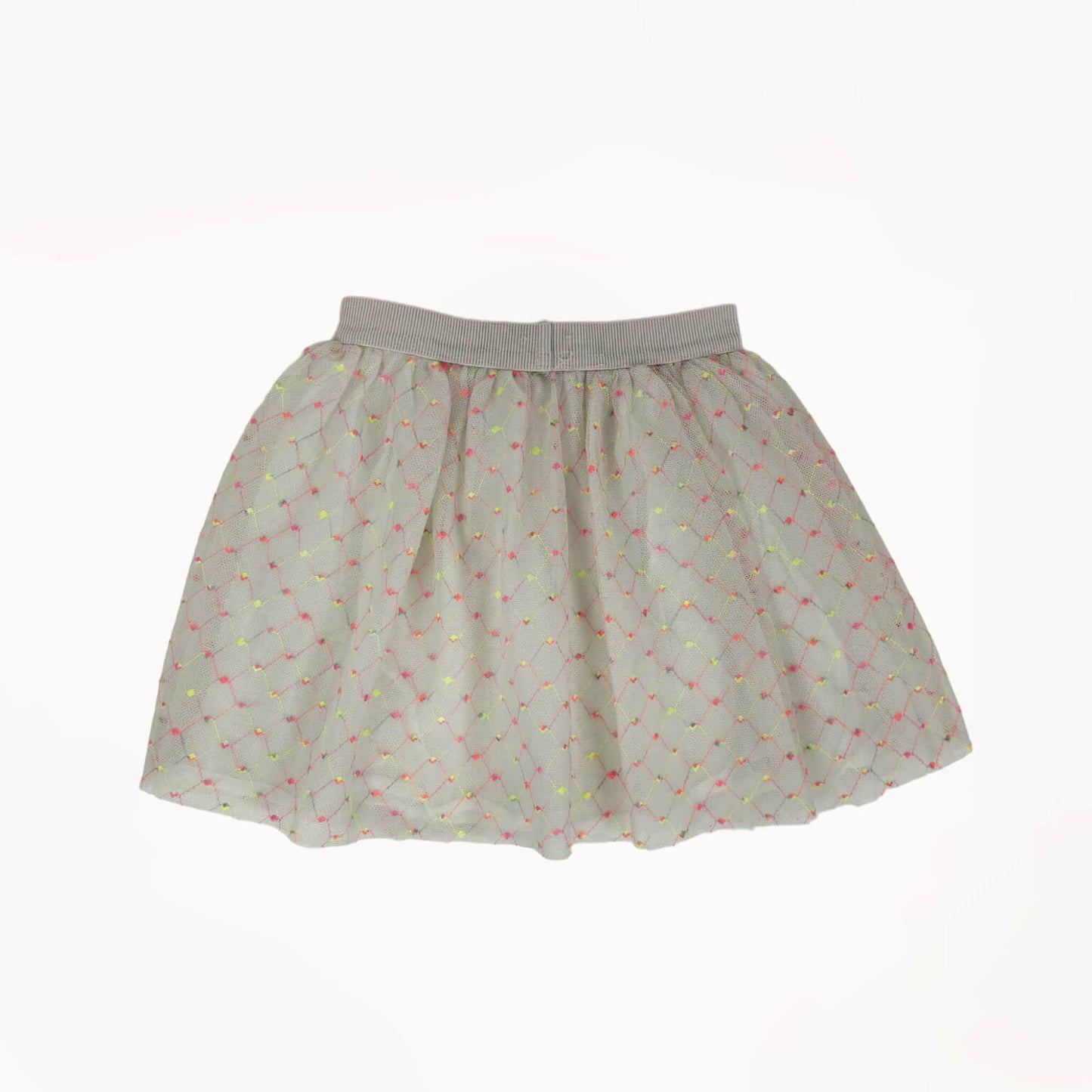 Korte rok mesh wit en neon-kleuren Kiabi 3-4 jaar