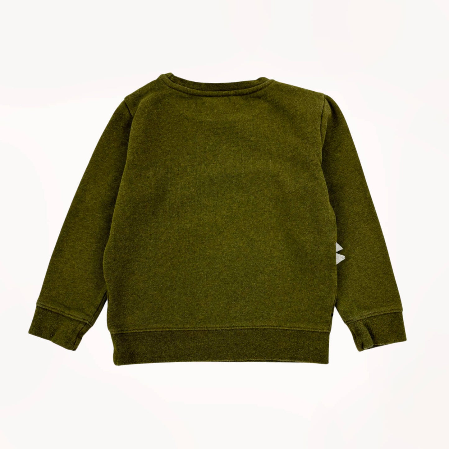 Kaki groene sweater, leuk krokodil design, crew neck, binnenin fleece⎪110