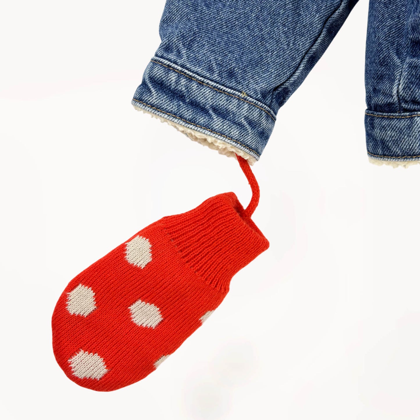 Set oranje muts met pompom & handschoenen, gewatteerd, met oortjes⎪74/80