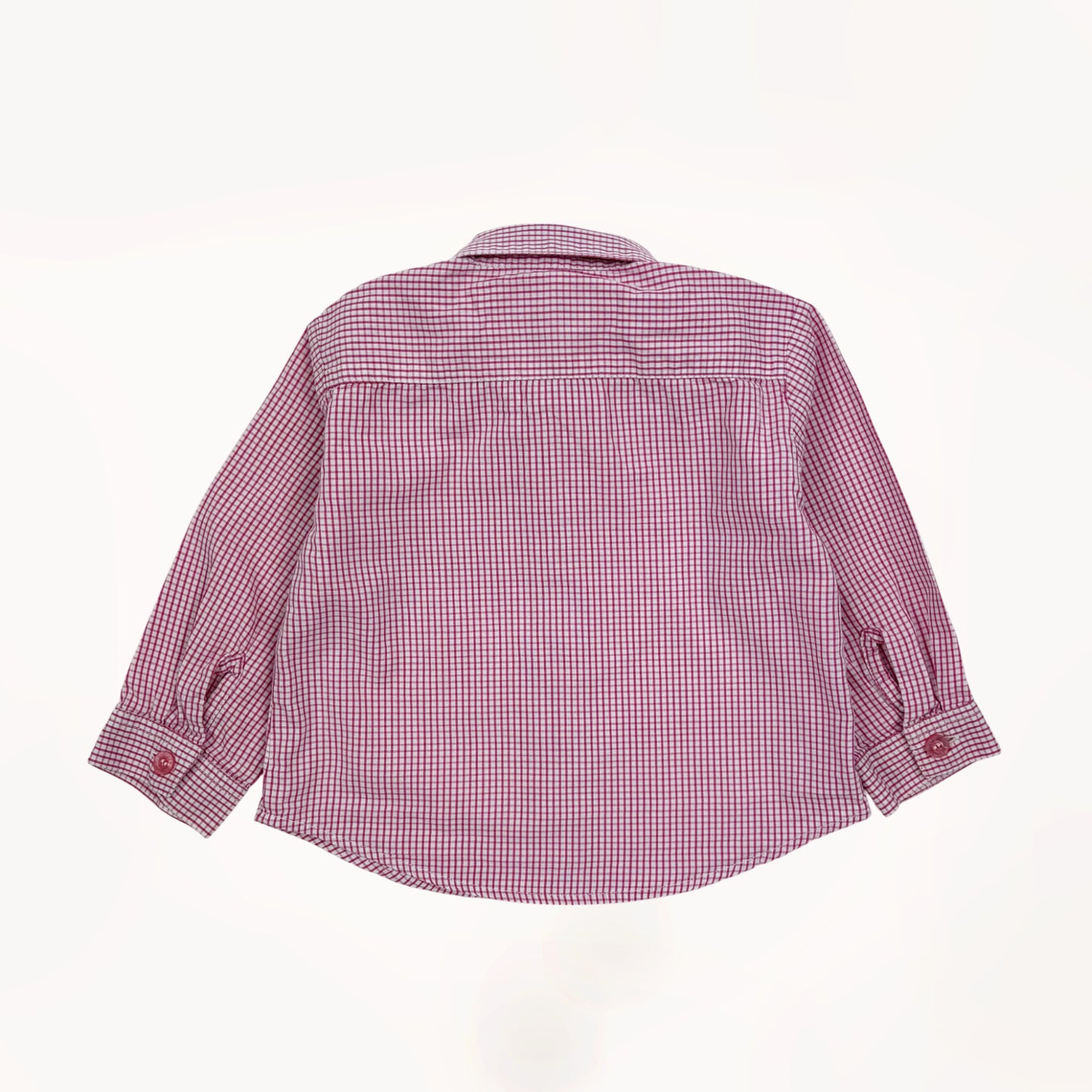 Roze/wit checked plaid shirt m/ borstzakje⎪74
