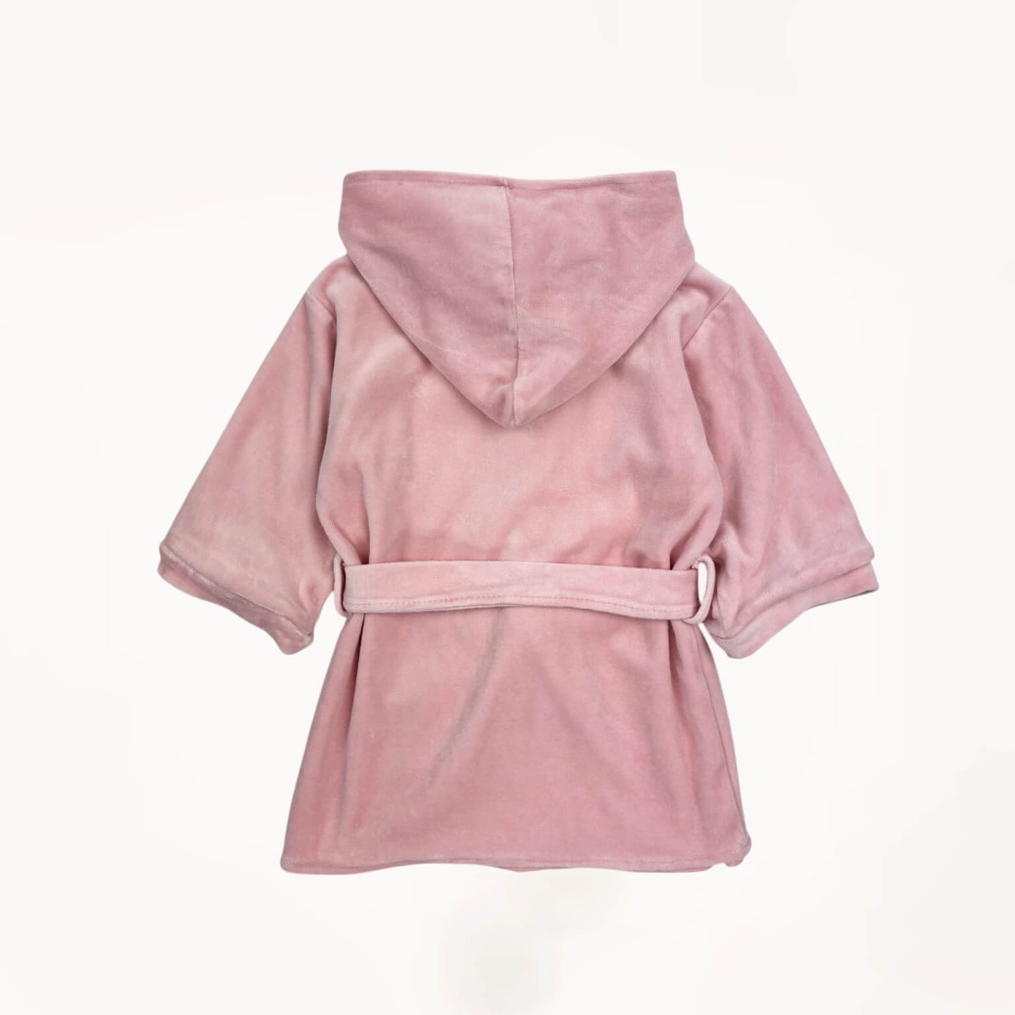 Roze badjas met capuchon en knopen⎪80