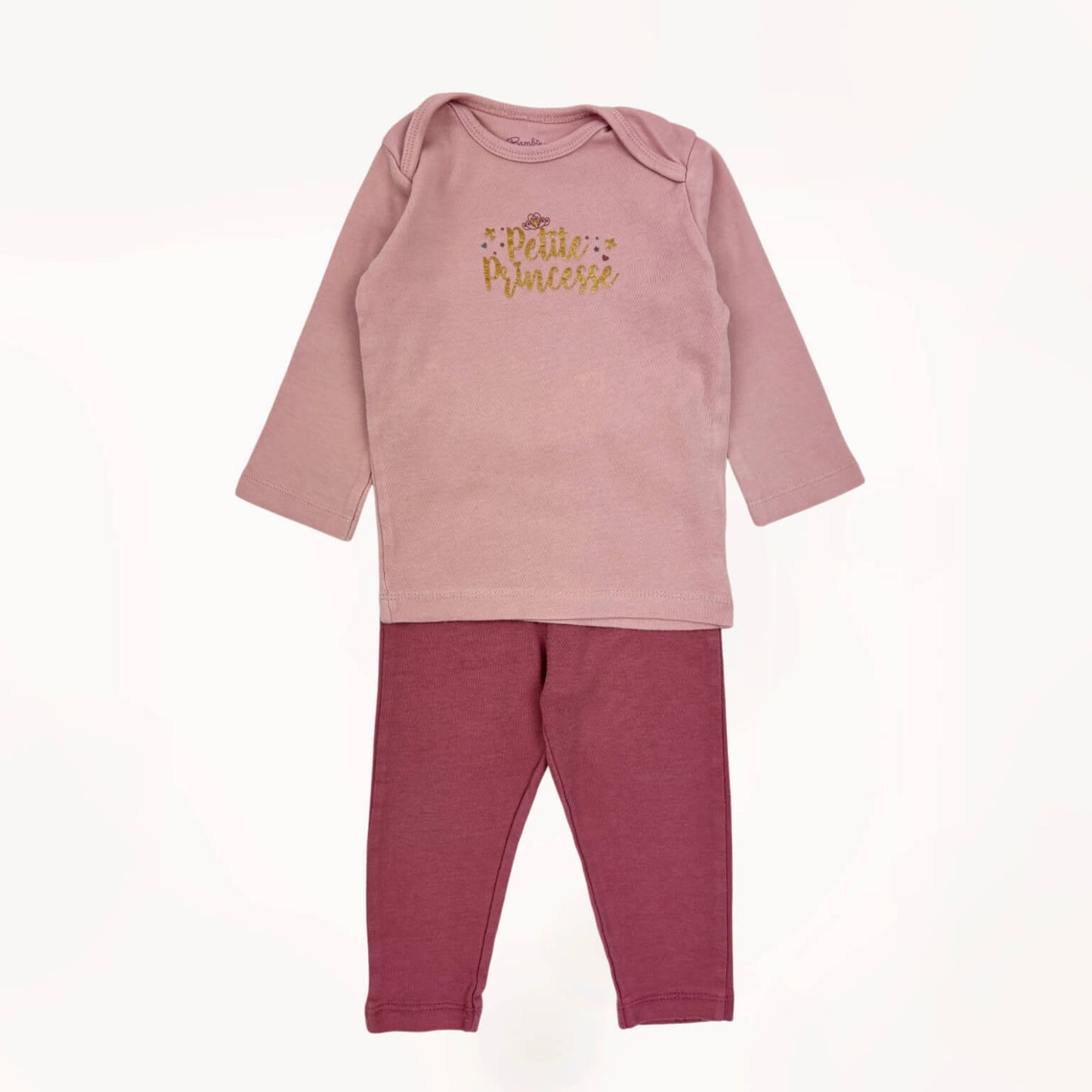 Pyjama set roze "petite princesse" Bambino 1,5-2 jaar