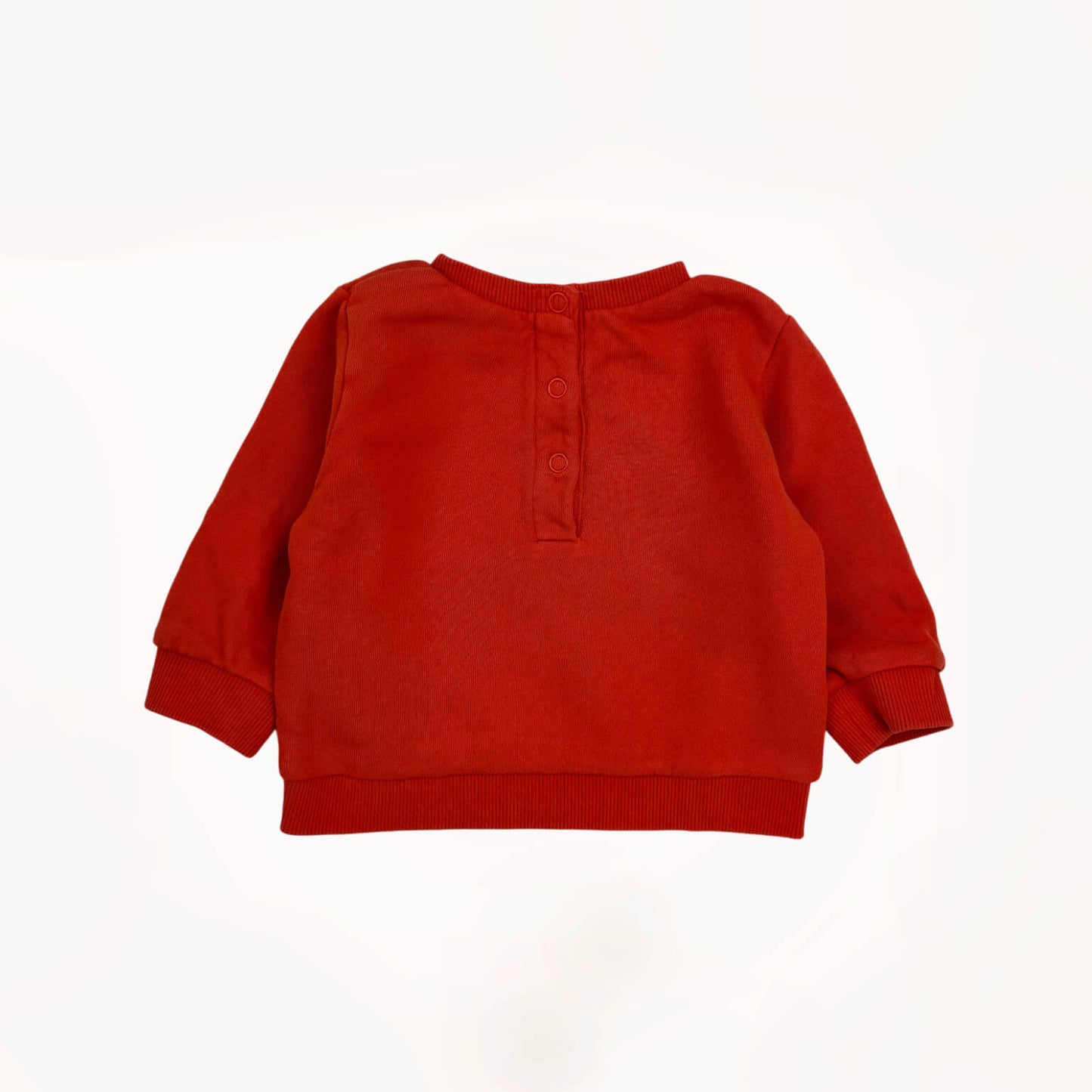 Sweater rood "Hey" Kiabi 9 maanden