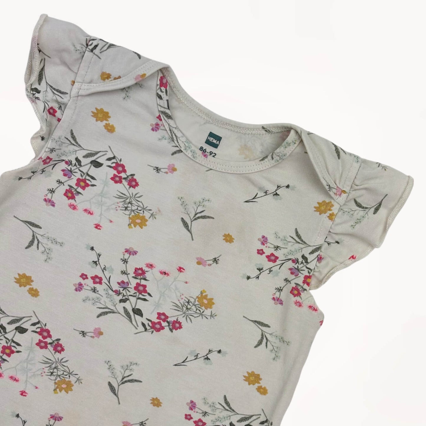 Romper shortsleeve bloemen Hema 18-24 maanden