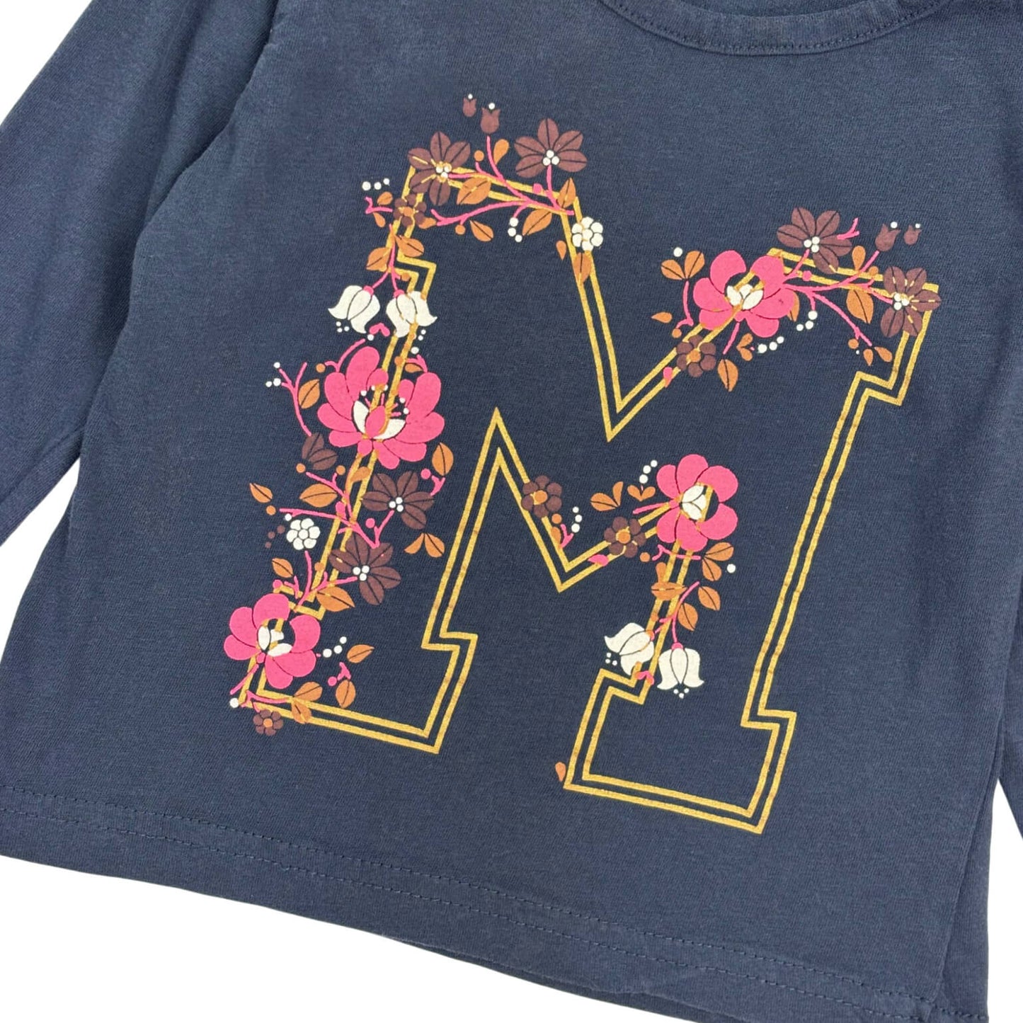 T-shirt longsleeve "M" bloemen Zeeman 2 jaar