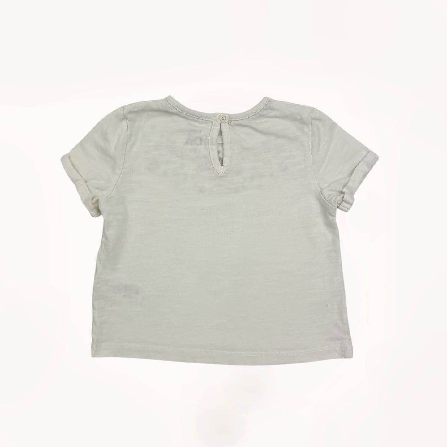 T-shirt wit bloemen/bijen C&A 1,5 jaar