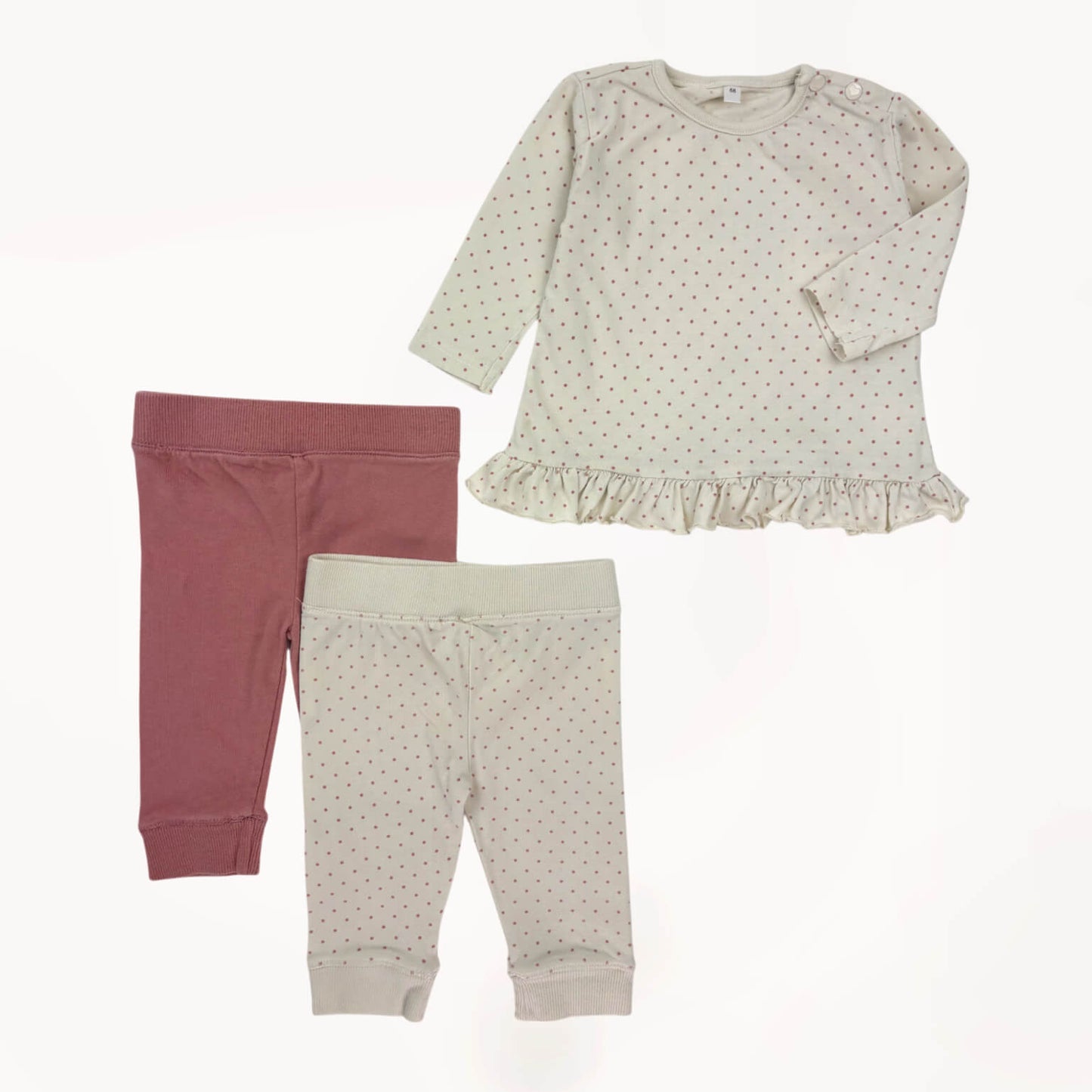 3 piece outfit set T-shirt en leggings Zeeman 6 maanden