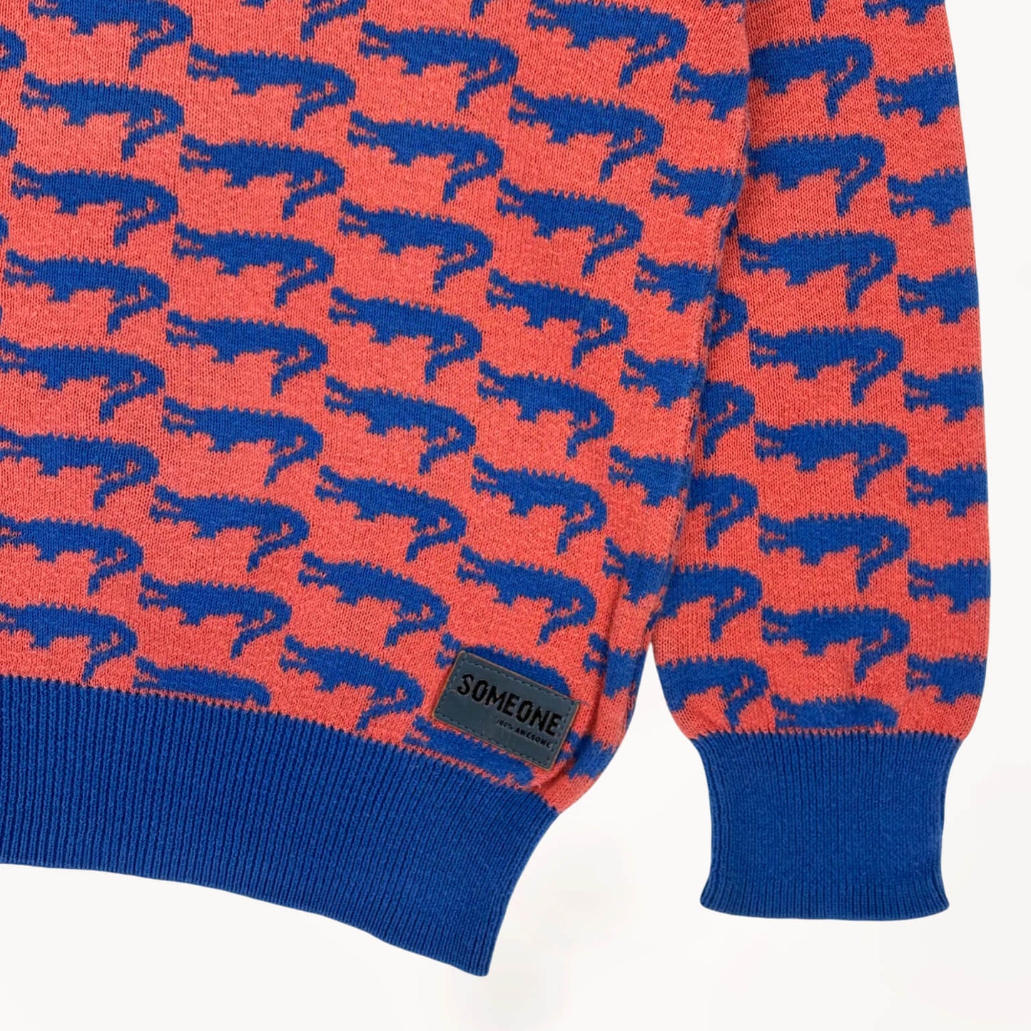 Trui oranje/blauw krokodillen Someone 4 jaar