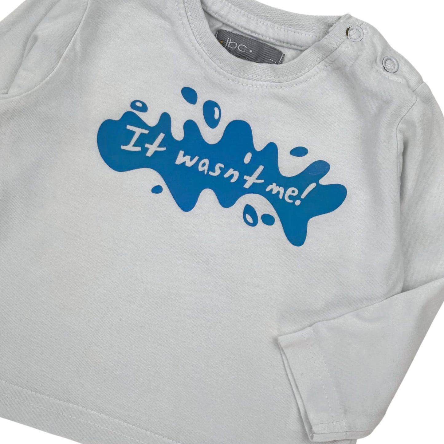 T-shirt lange mouwen 'it wasn't me' JBC 3 maanden