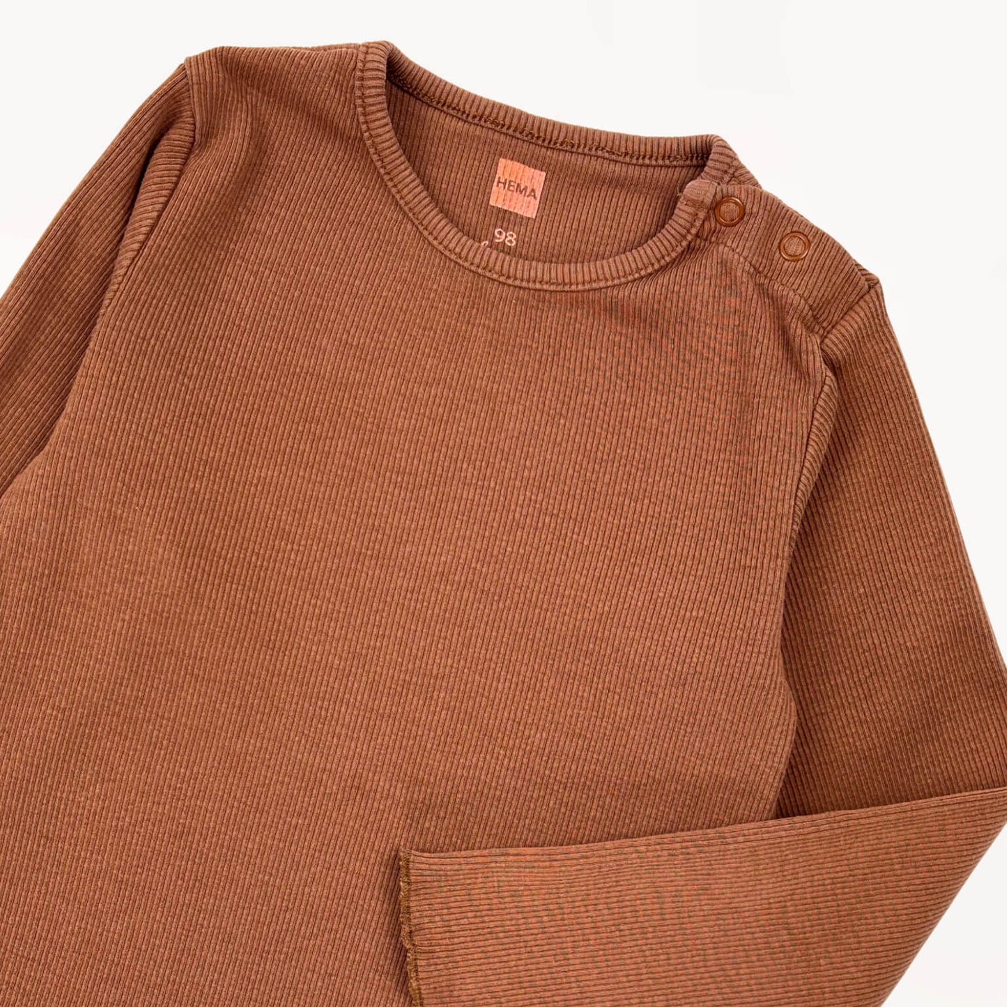 T-shirt longsleeve bruin Hema 3 jaar