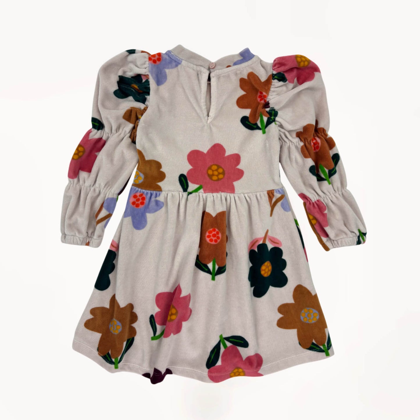 Jurk fluweel longsleeve bloemen Hema 3-4 jaar