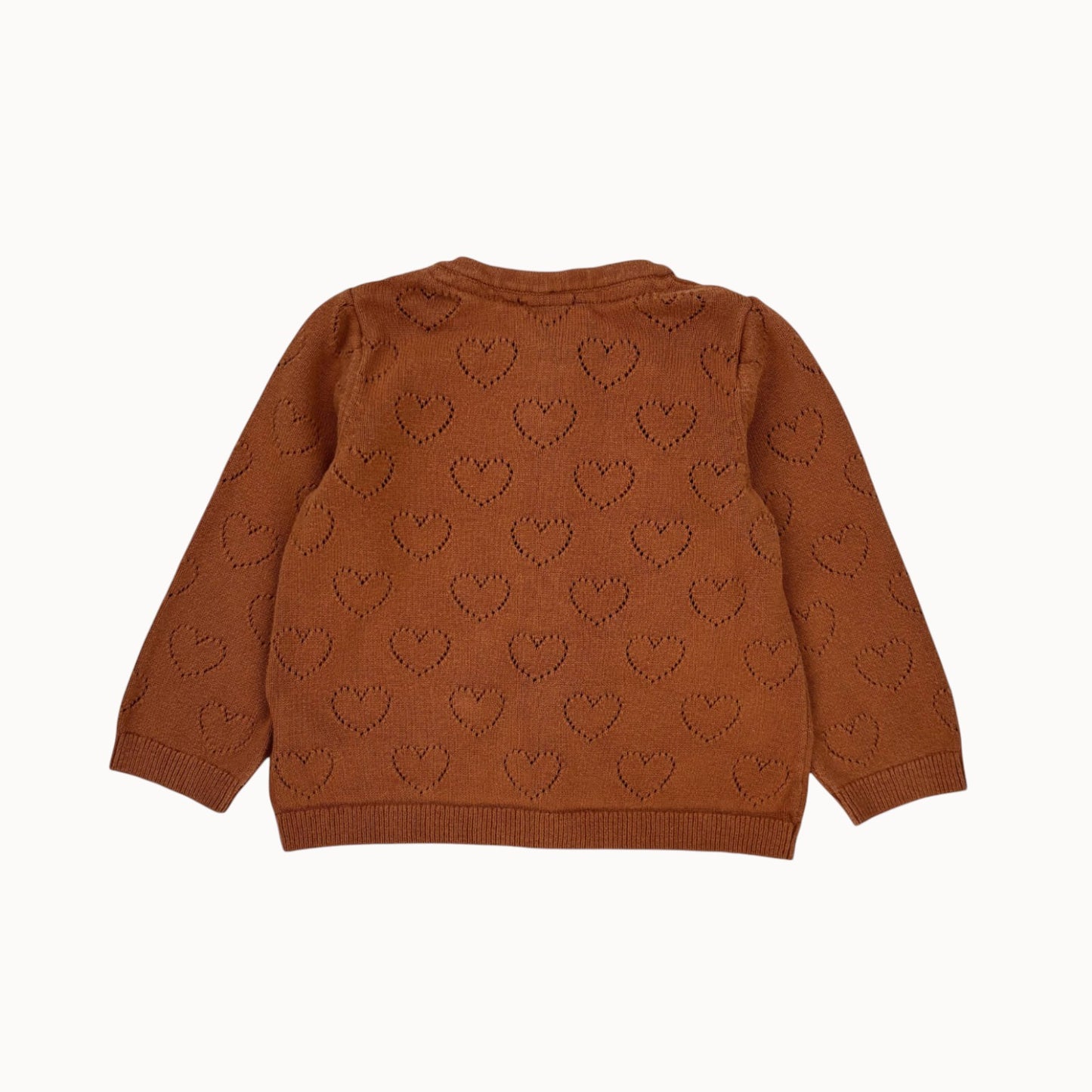 Cardigan bruin hartjes H&M 9 maanden