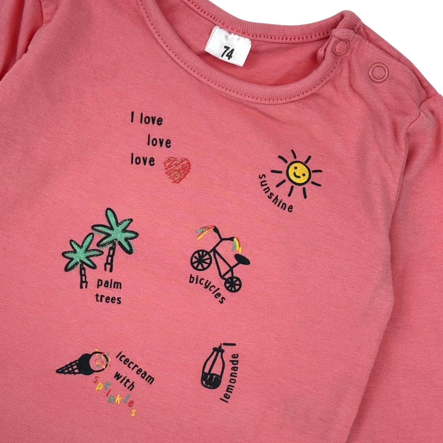 T-shirt longsleeve magenta Zeeman 9 maanden