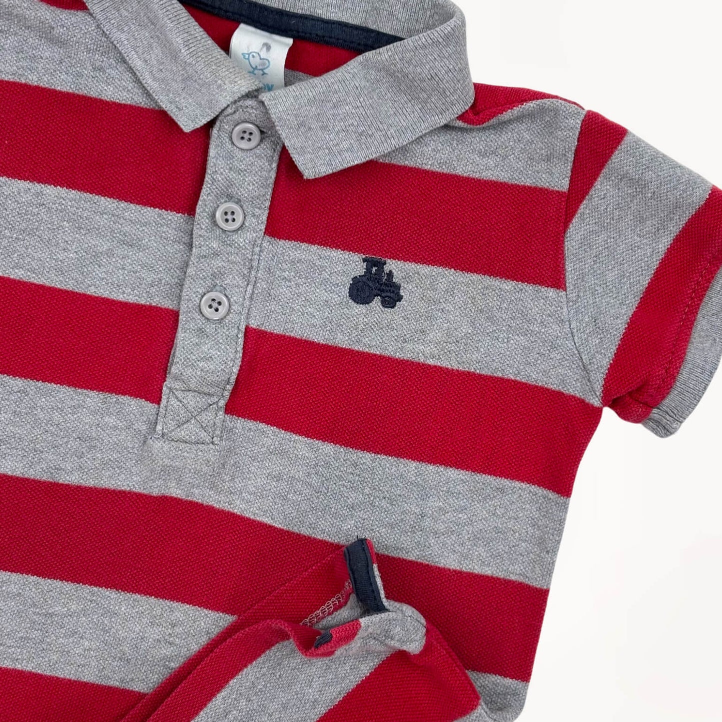 Polo t-shirt gestreept rood/grijs C&A 2 jaar