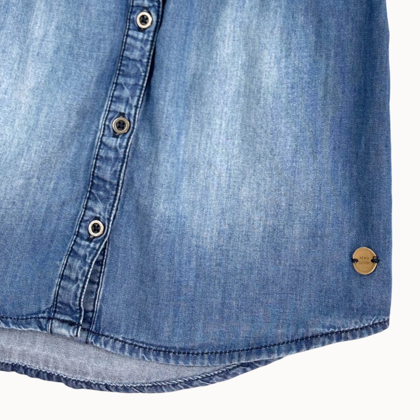 Denim jurk oprolbare mouwen Hema 3-4 jaar