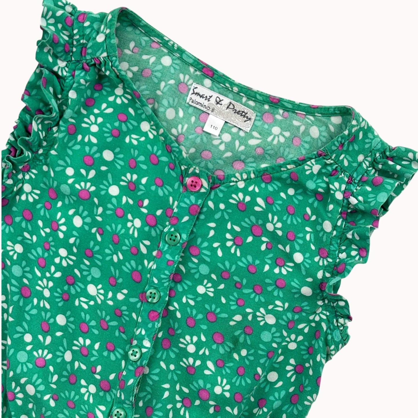 Jumpsuit groen gebloemd C&A 5 jaar