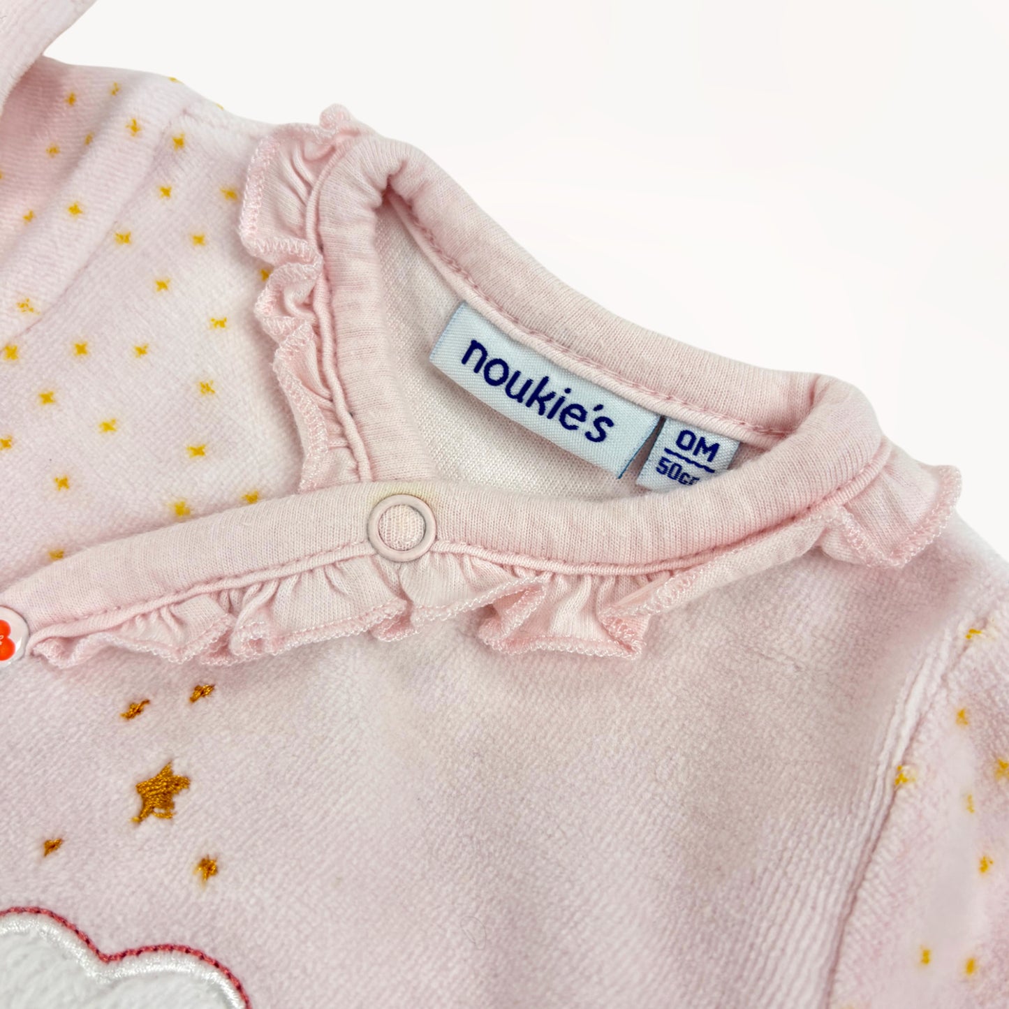 Zacht roze pyjama velours, Gaby konijntje & droomwolkje ⎪50