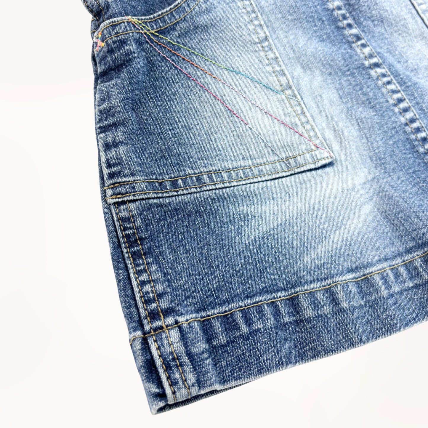 Denim salopette rok, Denim kleedje met sleutelhangertjes⎪98