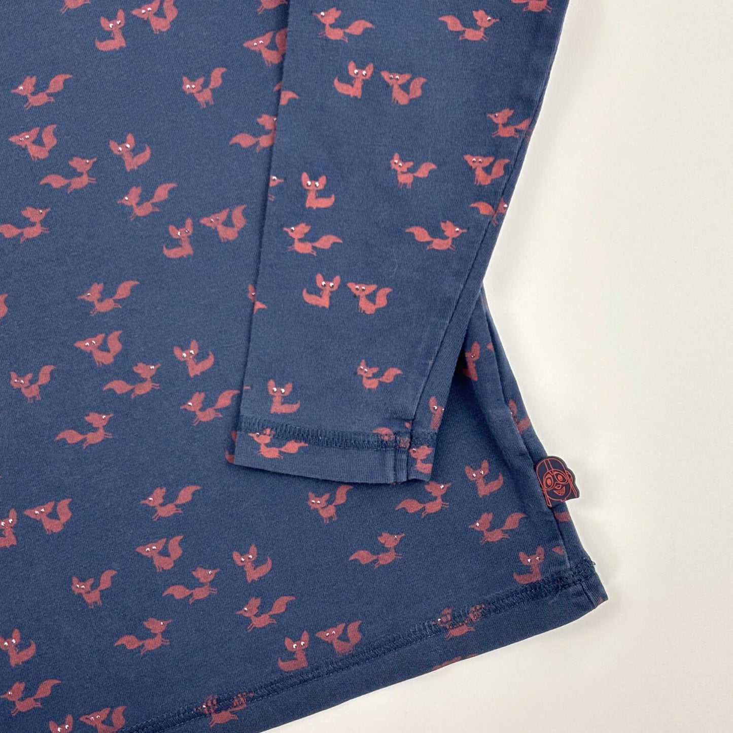 T-shirt lange mouwen marineblauw/vosjes Kaatje 4 jaar