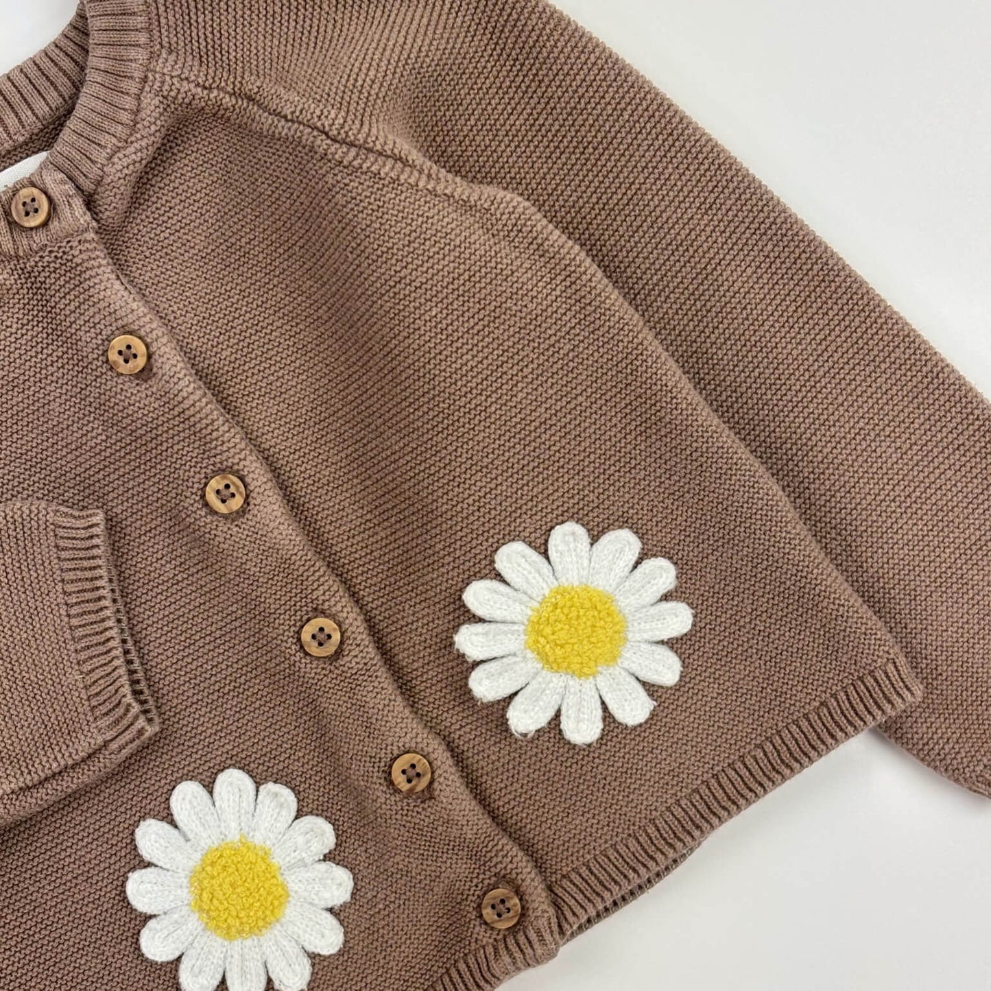 Gebreide gilet bruin/bloemen C&A 1,5 jaar