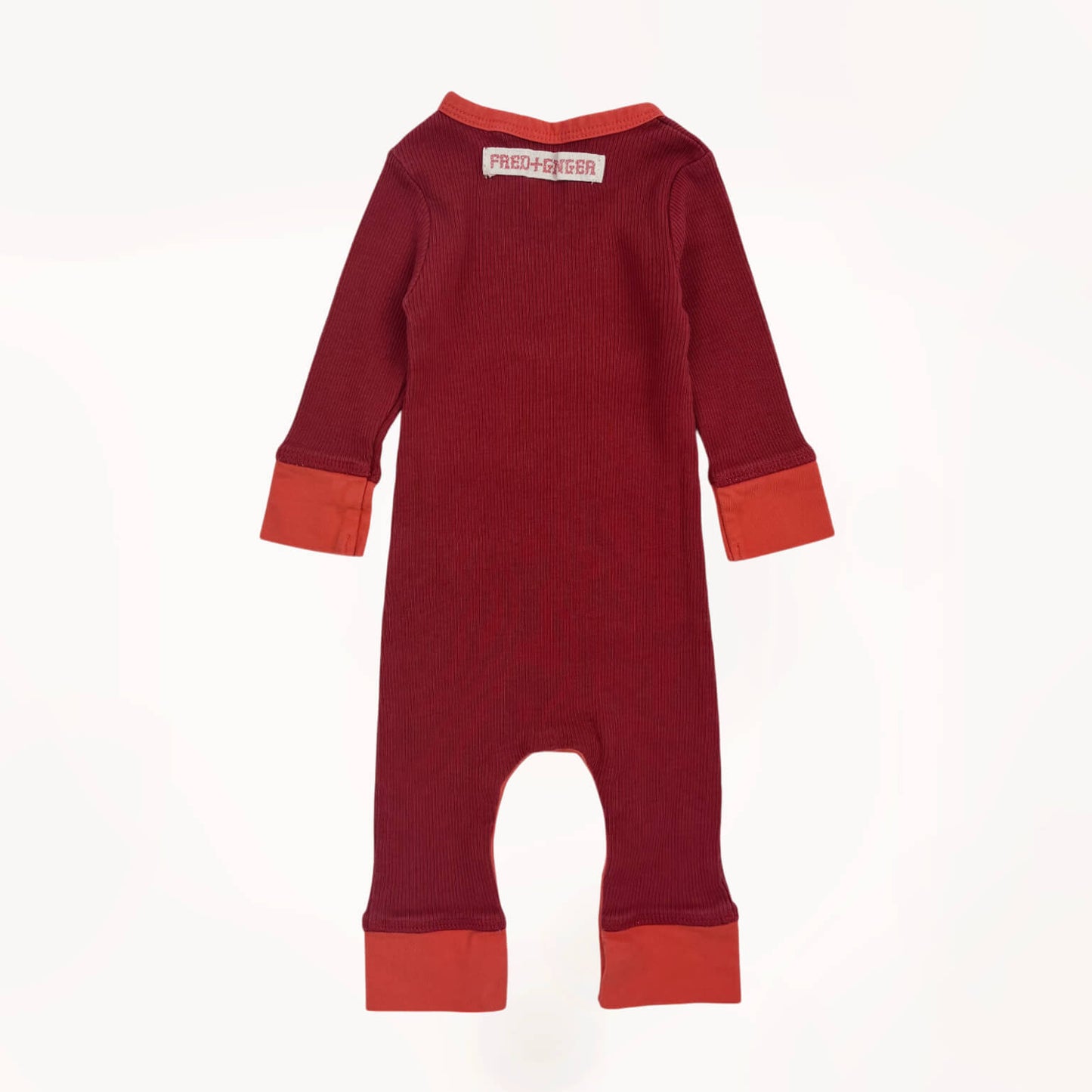 Onesie pyjama rood/oranje Fred & Ginger 1 maand