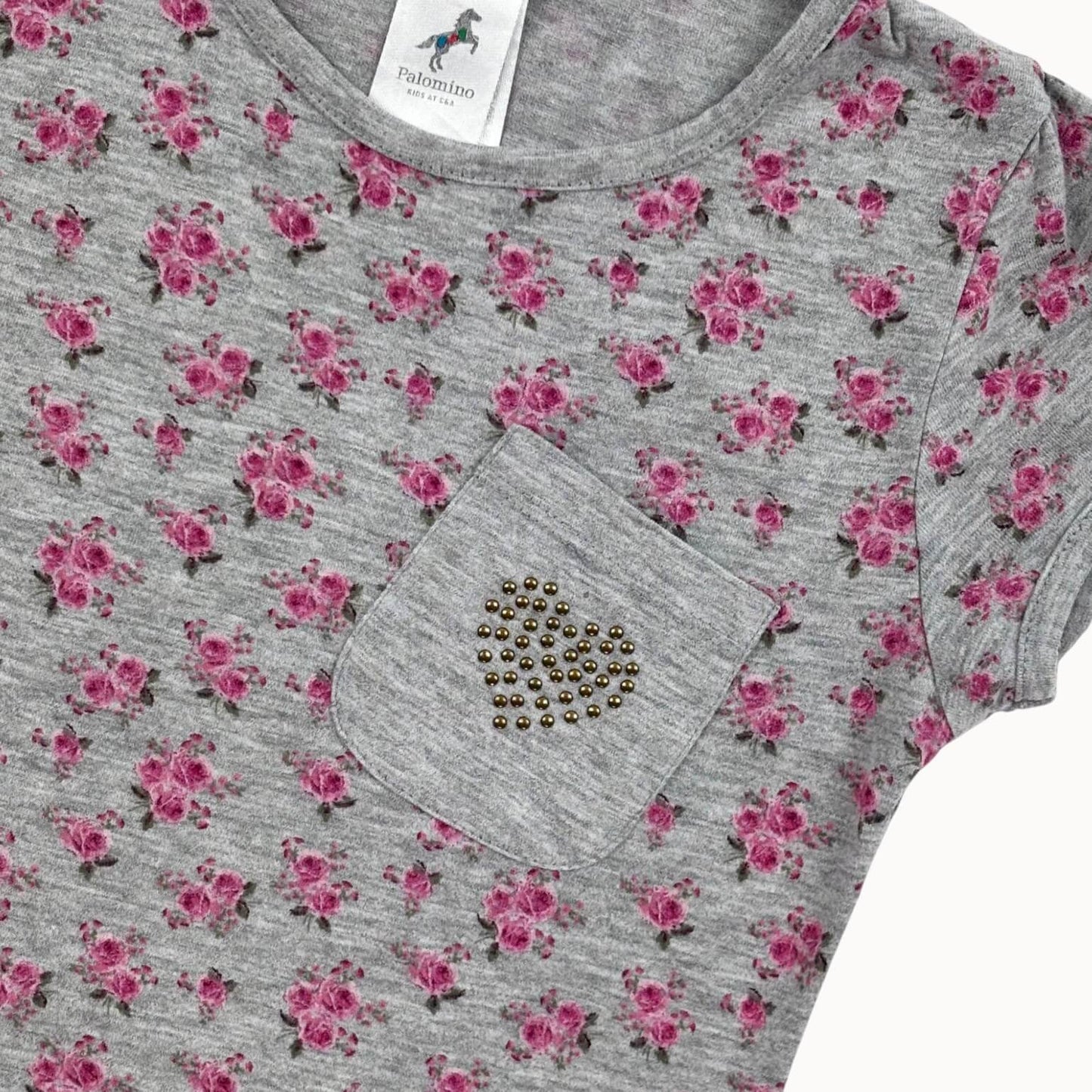 T-shirt grijs bloemen C&A 5 jaar