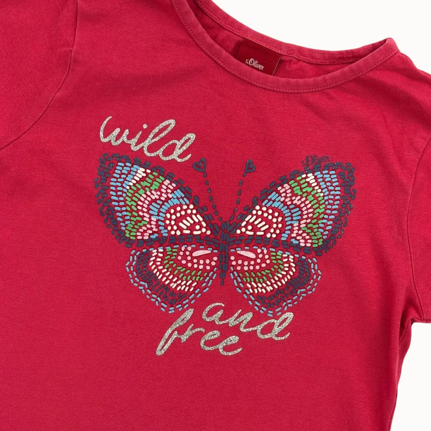 T-shirt "wild and free" magenta s.Oliver 4-5 jaar
