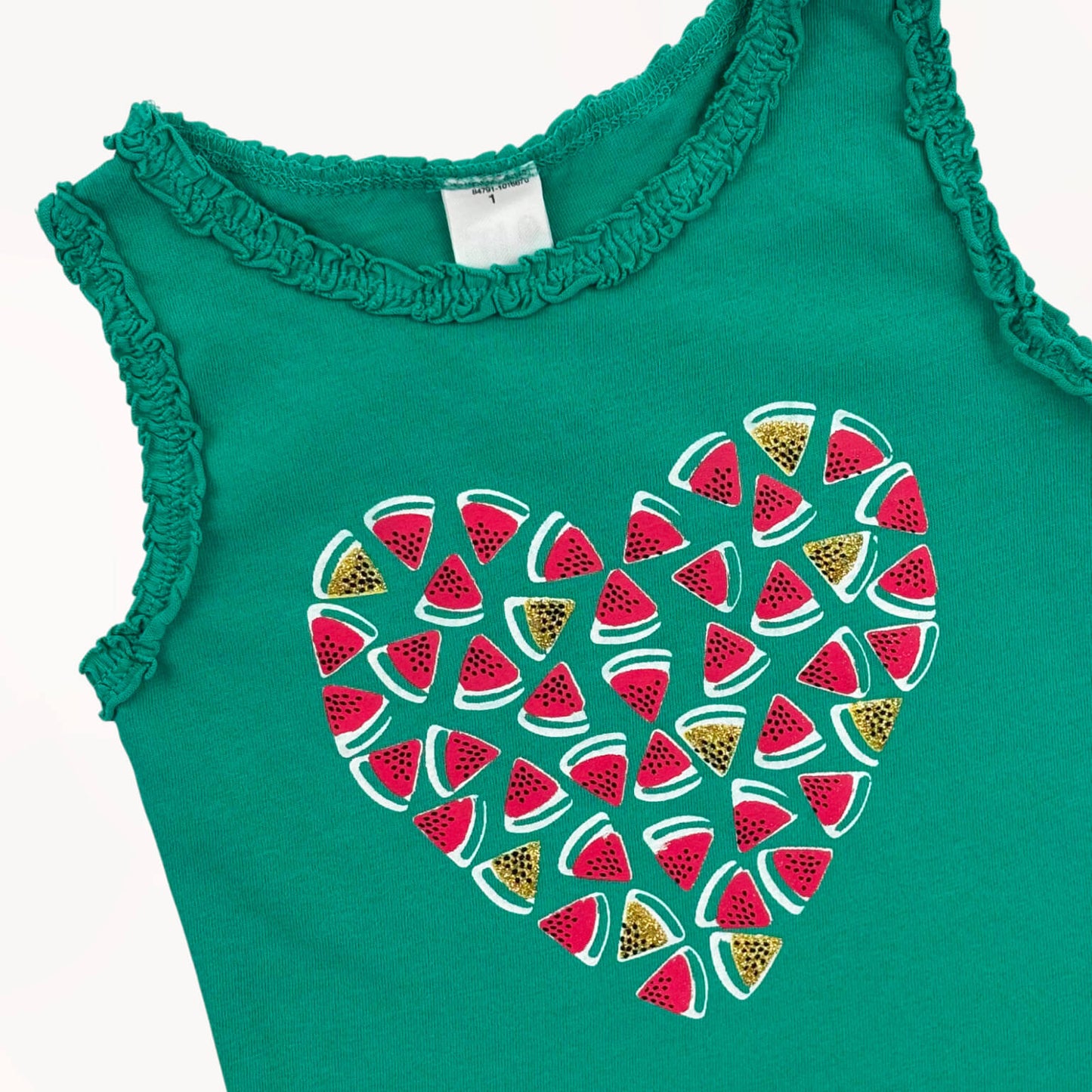 T-shirt mouwloos hartje meloenen C&A 1 jaar