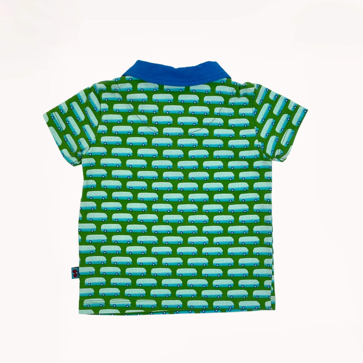 Groene T-shirt met busjes⎪74/80