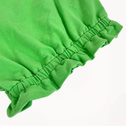 Groen shirt m/ korte mouwen en geborduurd detail⎪98