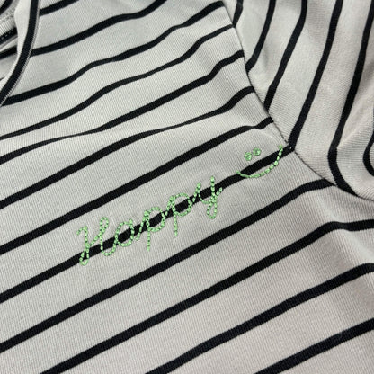 Gestreept T-shirt 'happy"⎪110
