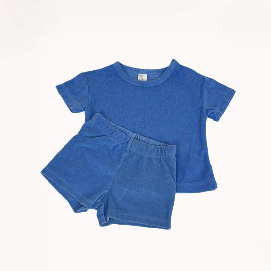 Comfy blauwe set badstof⎪80