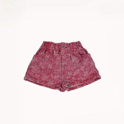 Roze denimshort met bloemen⎪86