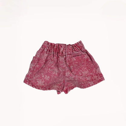 Roze denimshort met bloemen⎪86