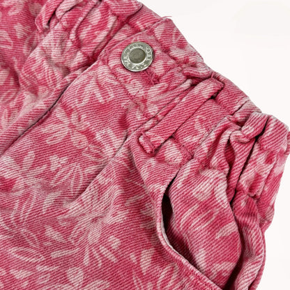 Roze denimshort met bloemen⎪86