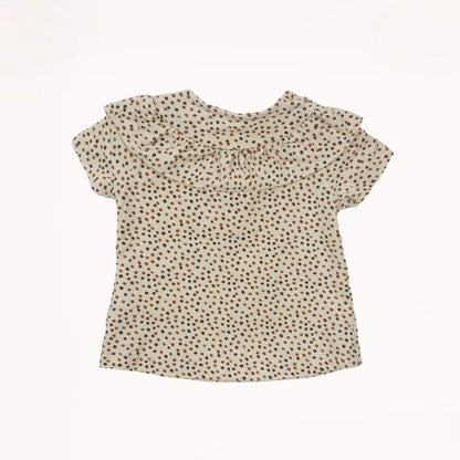 Beige T-shirt met stipjes⎪74