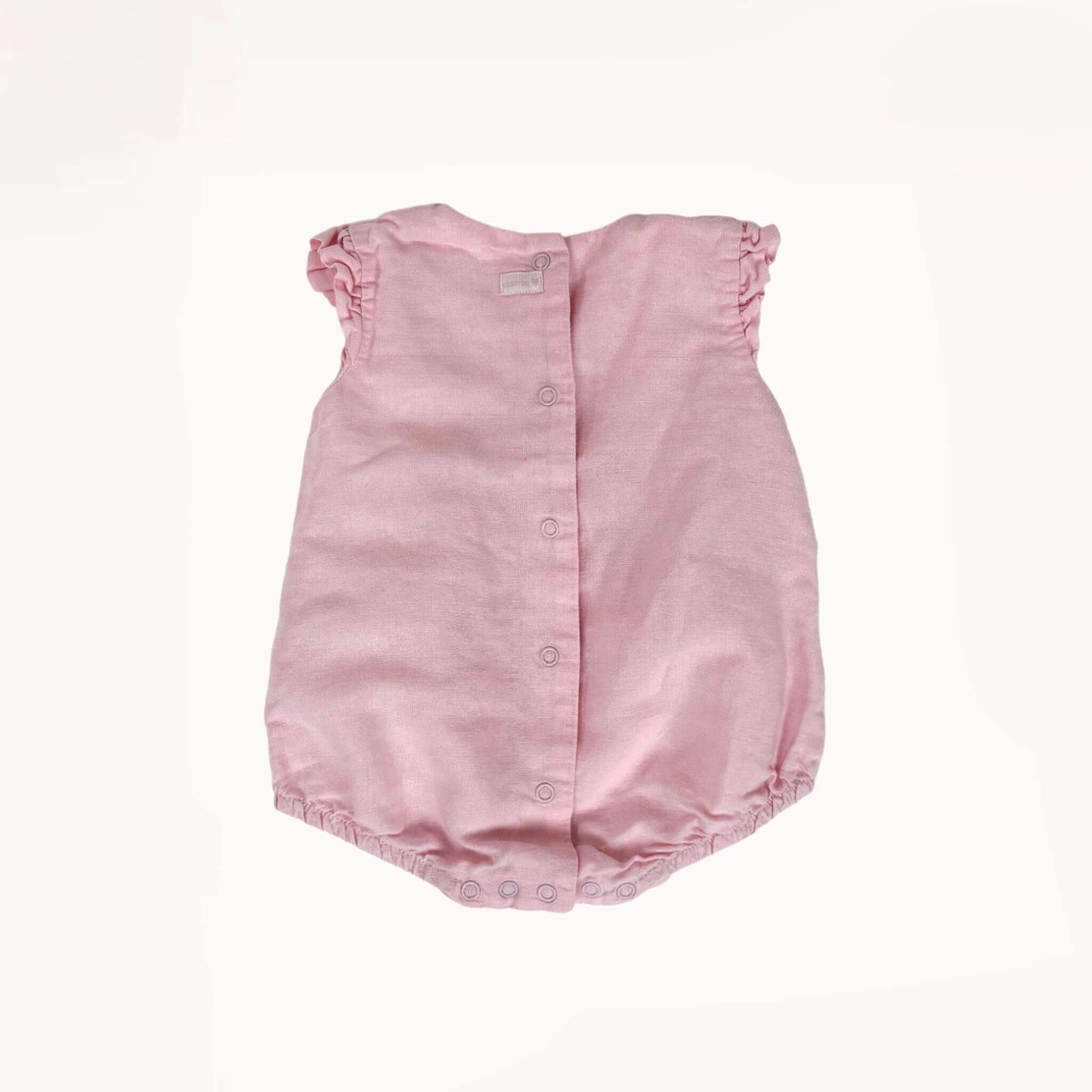 Katoenen roze romper met strikje⎪56