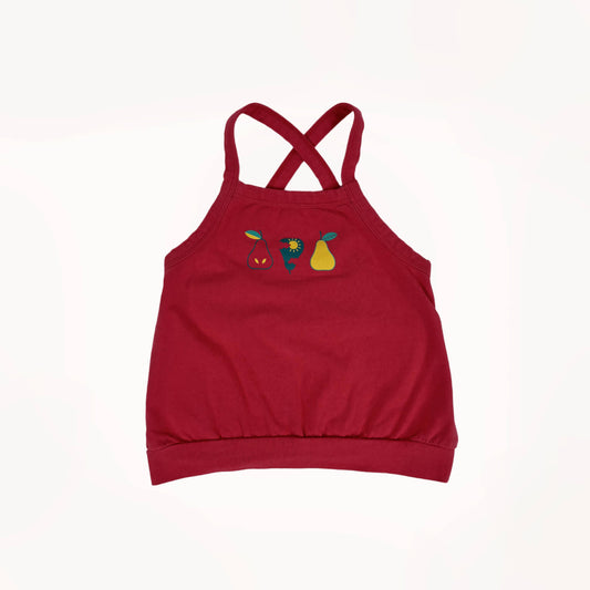 Fushia roze tanktop, peertjes graphic⎪92