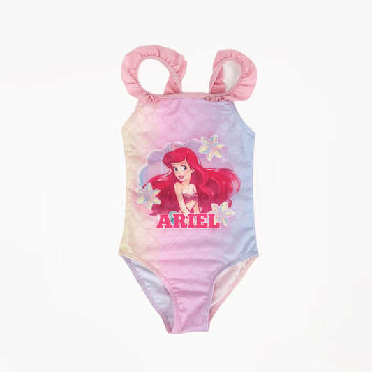 Roze badpakje Ariel De Kleine Zeemeermin, frulletjes⎪98/104