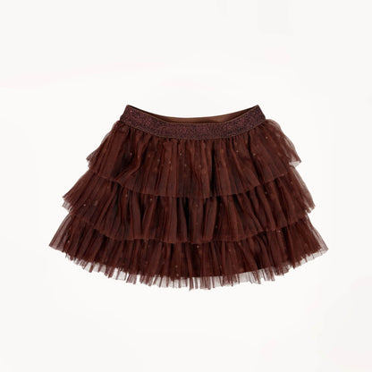 Bordeaux tulle rokje met glitter elastieken band⎪104