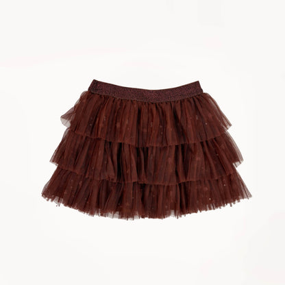 Bordeaux tulle rokje met glitter elastieken band⎪104