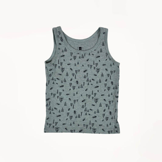 Licht blauwe tanktop mieren & bladeren print⎪98/104