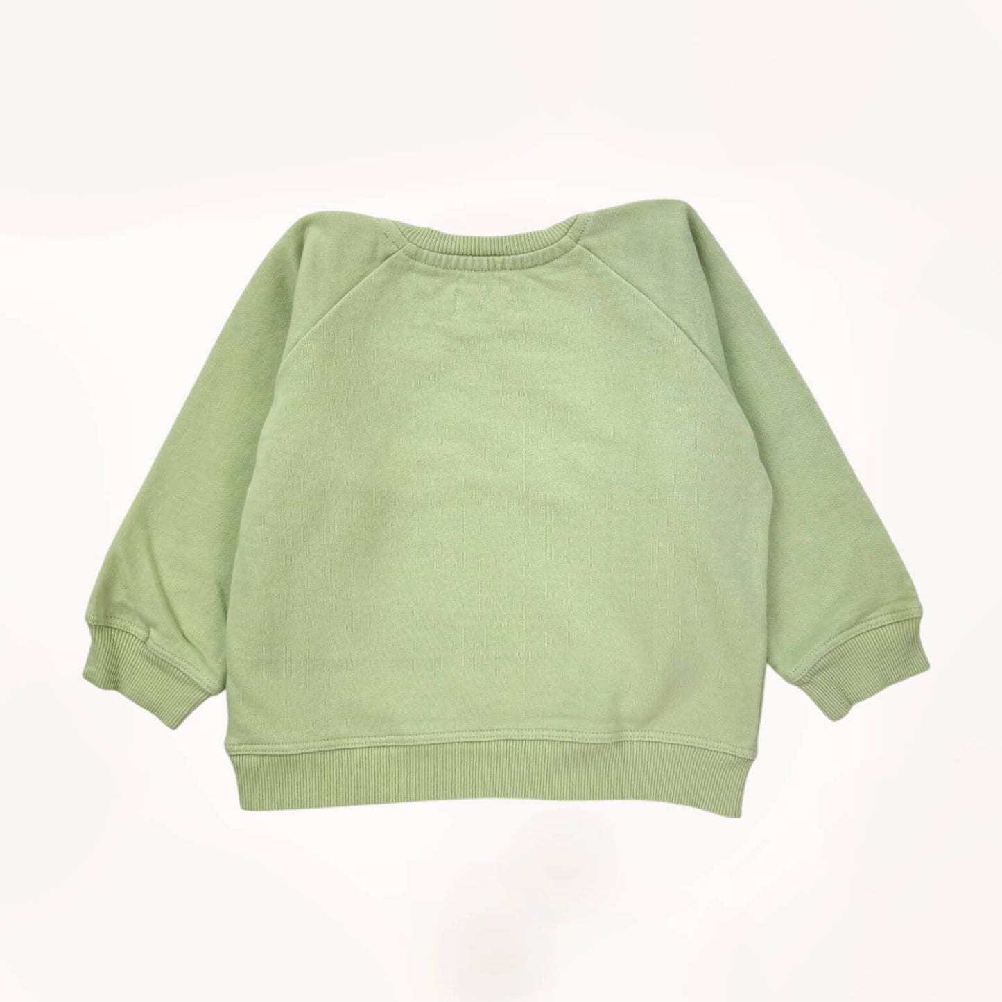 Gifgroene sweater met artwork, van biologisch katoen⎪92/98