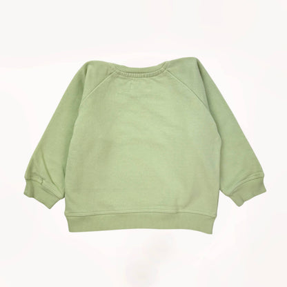 Gifgroene sweater met artwork, van biologisch katoen⎪92/98