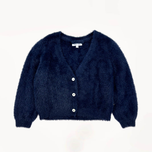 Gebreide fluffy gilet, navy blauw ⎪98