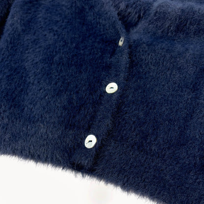 Gebreide fluffy gilet, navy blauw ⎪98