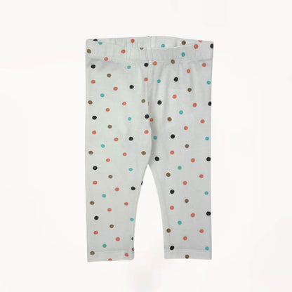 Legging wit en bolletjes H&M 9 maanden